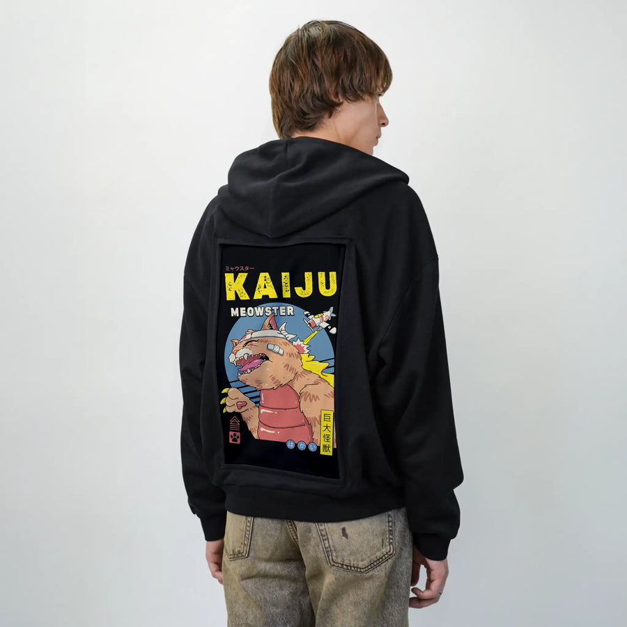 meowsterdestruction patch on male essential zip hoodie in after hours