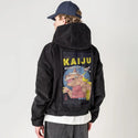 meowsterdestruction patch on male retro cord hoodie in onyx
