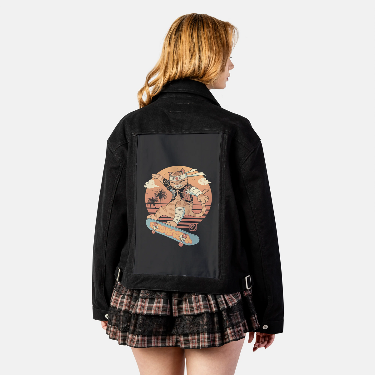 meowsterkoiskater patch on female atelier canvas jacket in nightfall