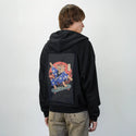 meowsterskater patch on male essential zip hoodie in after hours