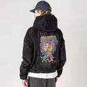meowstersquadron patch on male retro cord hoodie in onyx