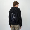 metalscorpion patch on male essential zip hoodie in after hours