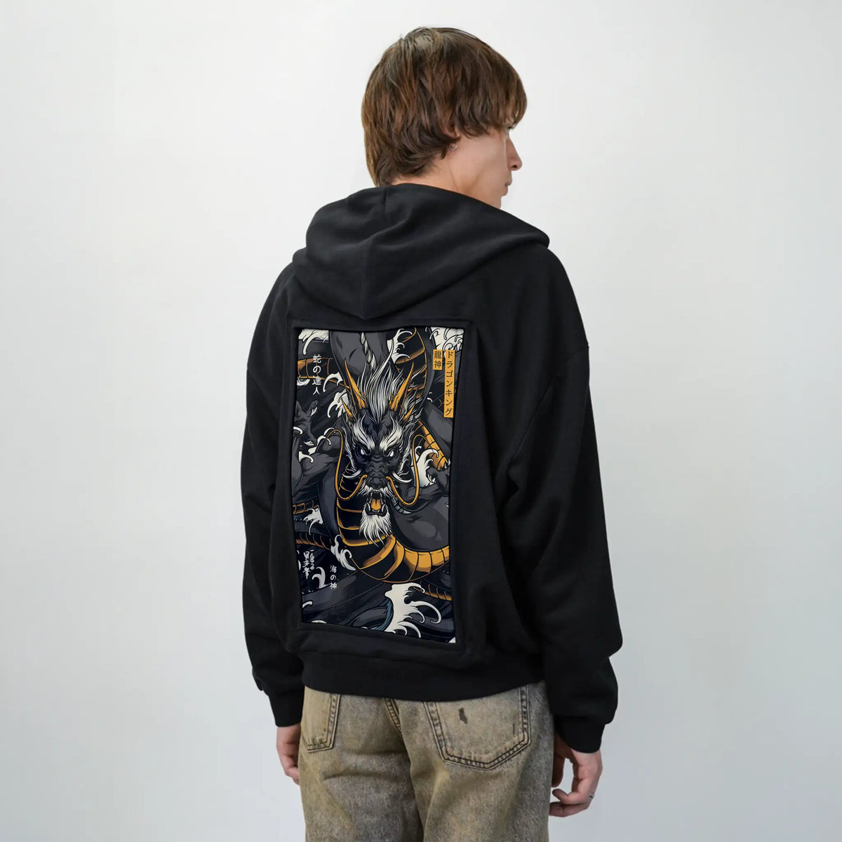 midnightryujin patch on male essential zip hoodie in after hours