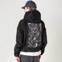 midnightryujin patch on male retro cord hoodie in onyx