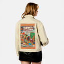 miseducation patch on female atelier canvas jacket in tan