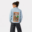 miseducation patch on female og denim jacket in oceanside