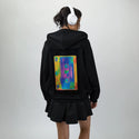 mixtapevertical patch on female essential zip hoodie in after hours