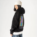 mixtapevertical patch on female retro cord hoodie in onyx