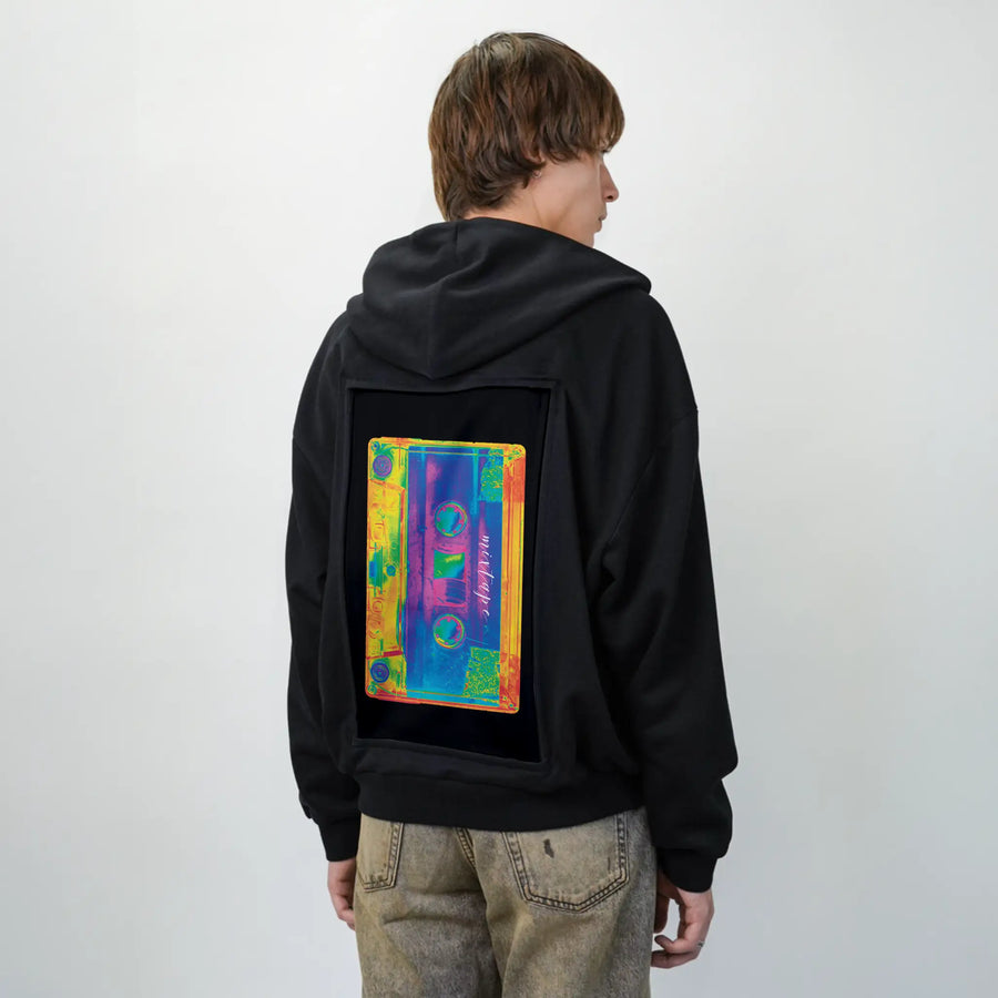 mixtapevertical patch on male essential zip hoodie in after hours