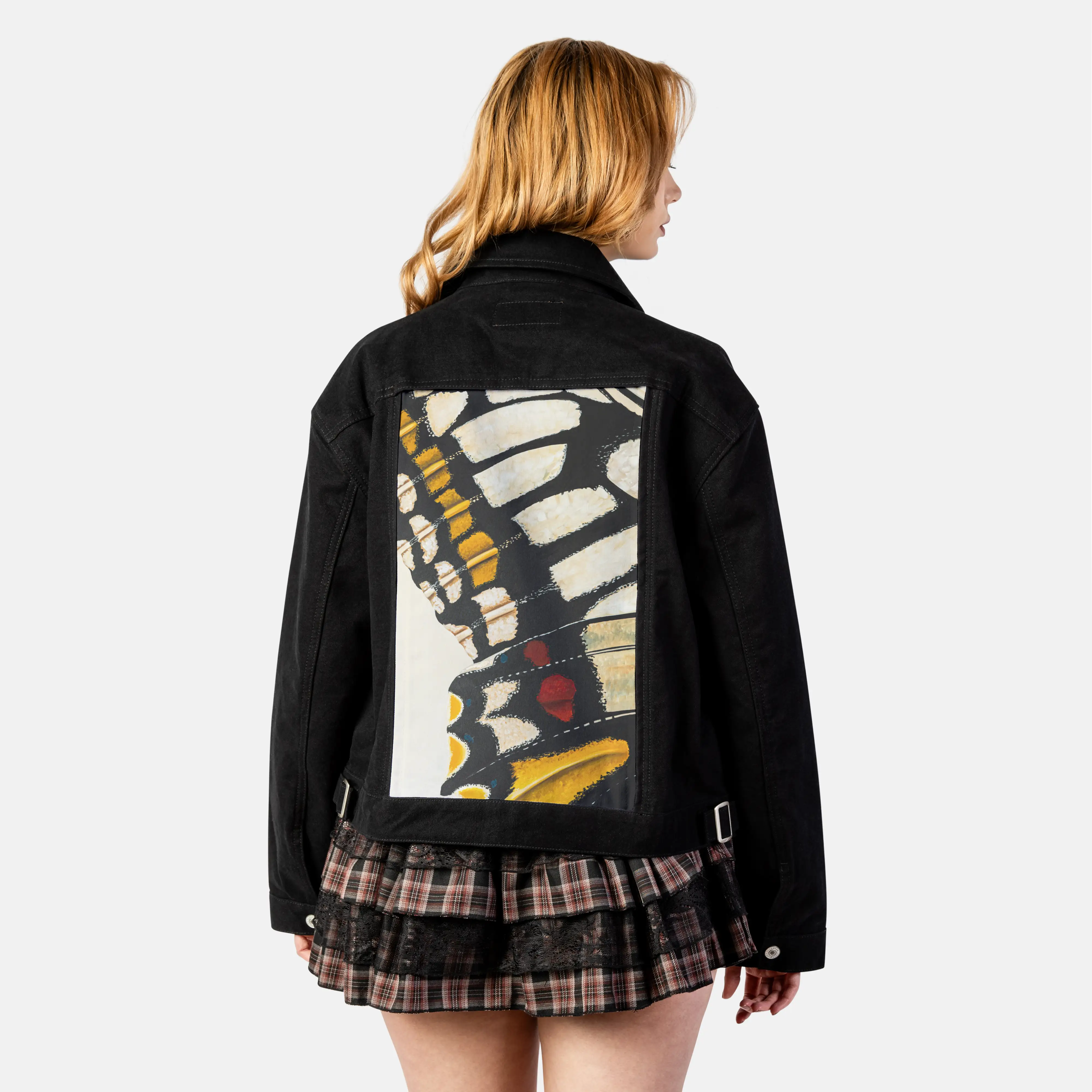 monarchfragment patch on female atelier canvas jacket in nightfall