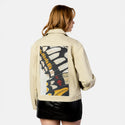 monarchfragment patch on female atelier canvas jacket in tan