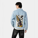monarchfragment patch on male og denim jacket in oceanside