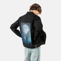 moonandtree patch on male og denim jacket in raven