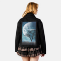 moonblues patch on female atelier canvas jacket in nightfall