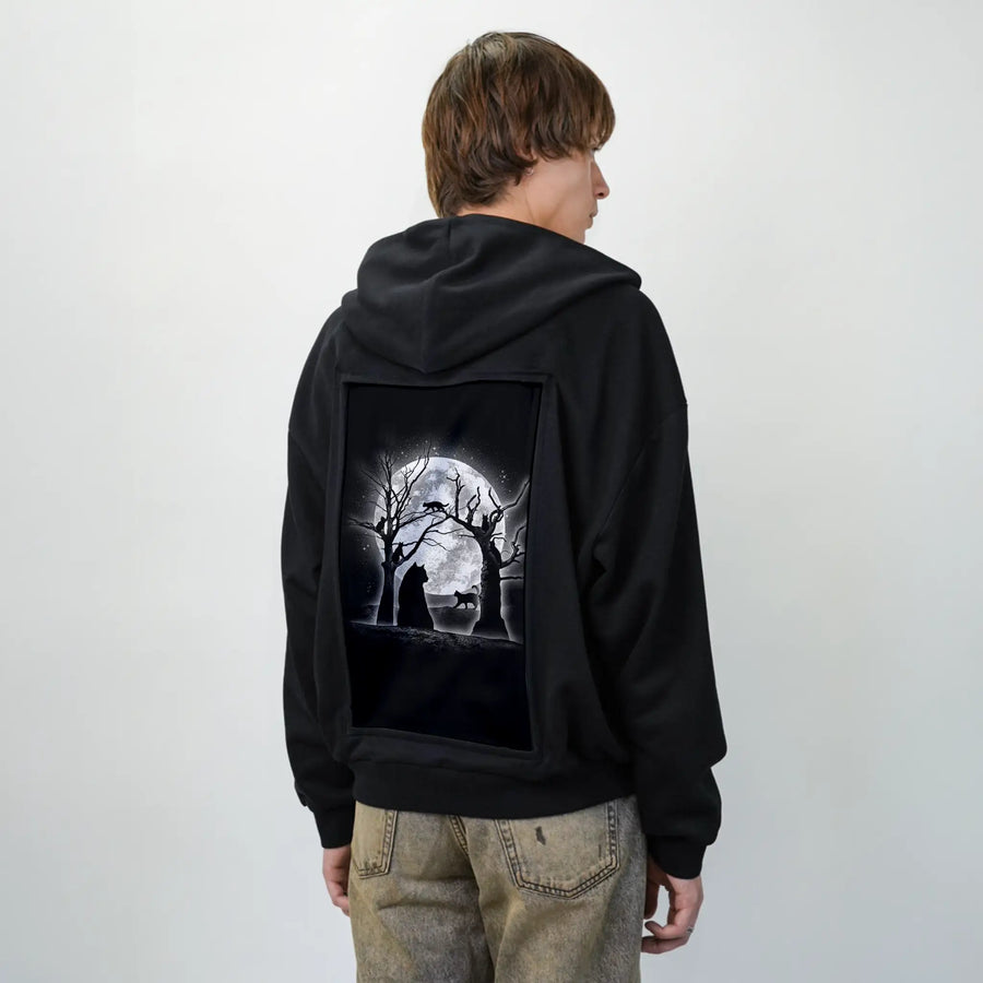 moonlightfelines patch on male essential zip hoodie in after hours