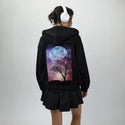 moontree patch on female essential zip hoodie in after hours