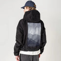 morningflight patch on male retro cord hoodie in onyx