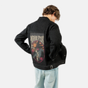 morningritual patch on male og denim jacket in raven