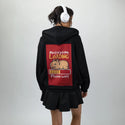 motivationloading patch on female essential zip hoodie in after hours