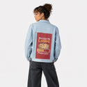 motivationloading patch on female og denim jacket in oceanside