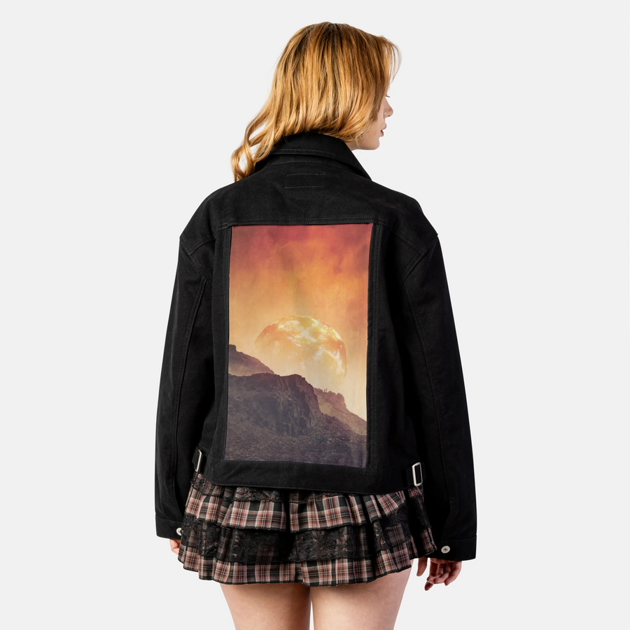 mountainsonmars patch on female atelier canvas jacket in nightfall
