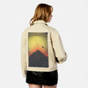 mountainsunset patch on female atelier canvas jacket in tan