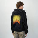 mountainsunset patch on male essential zip hoodie in after hours