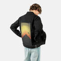 mountainsunset patch on male og denim jacket in raven