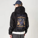 multiplepersonalities patch on male retro cord hoodie in onyx