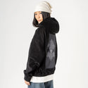 murgaii patch on female retro cord hoodie in onyx