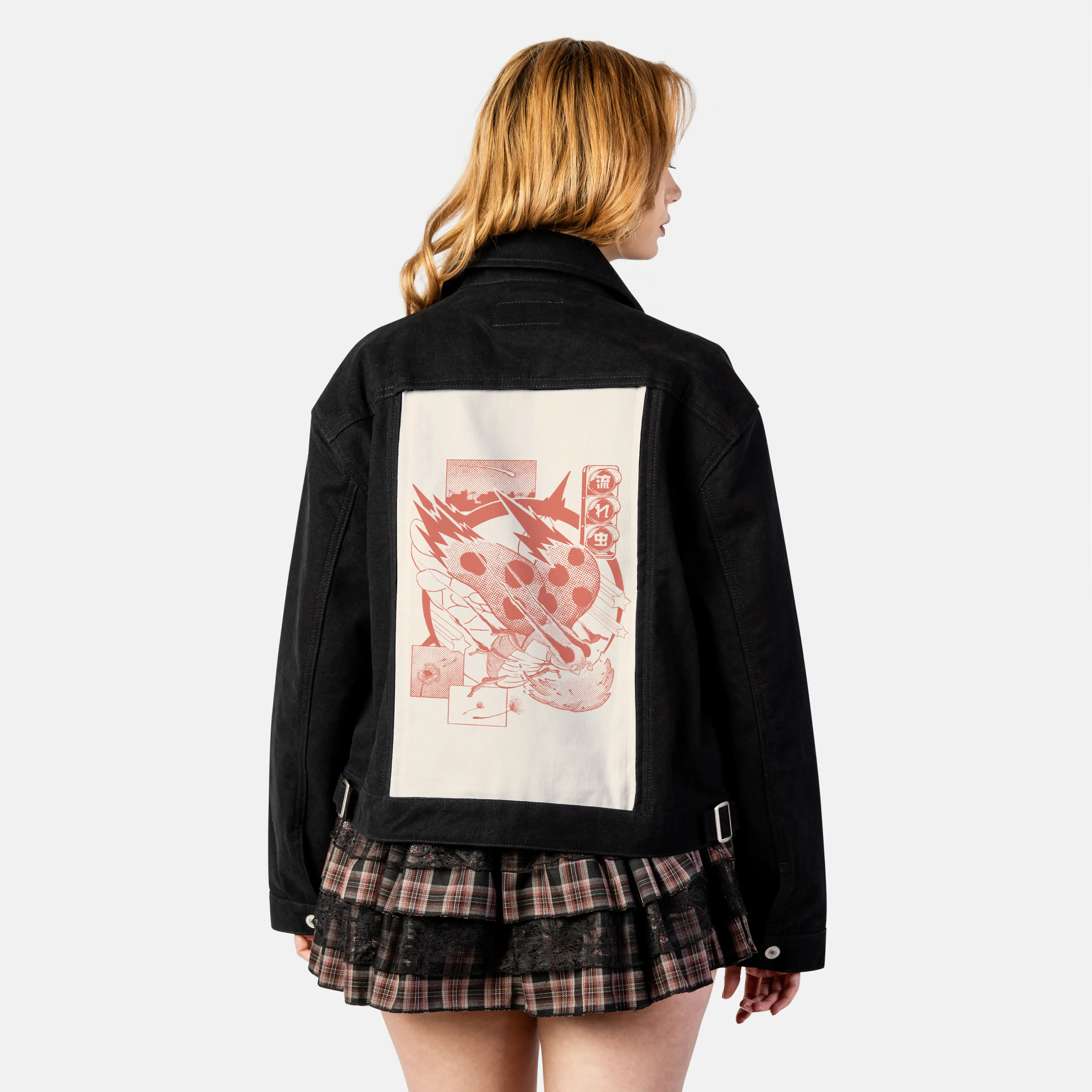 nagaremushi patch on female atelier canvas jacket in nightfall