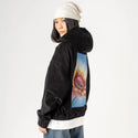 naptime patch on female retro cord hoodie in onyx
