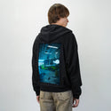 nascarshark patch on male essential zip hoodie in after hours
