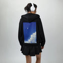 natsukumo patch on female essential zip hoodie in after hours