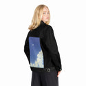 natsukumo patch on female og denim jacket in raven