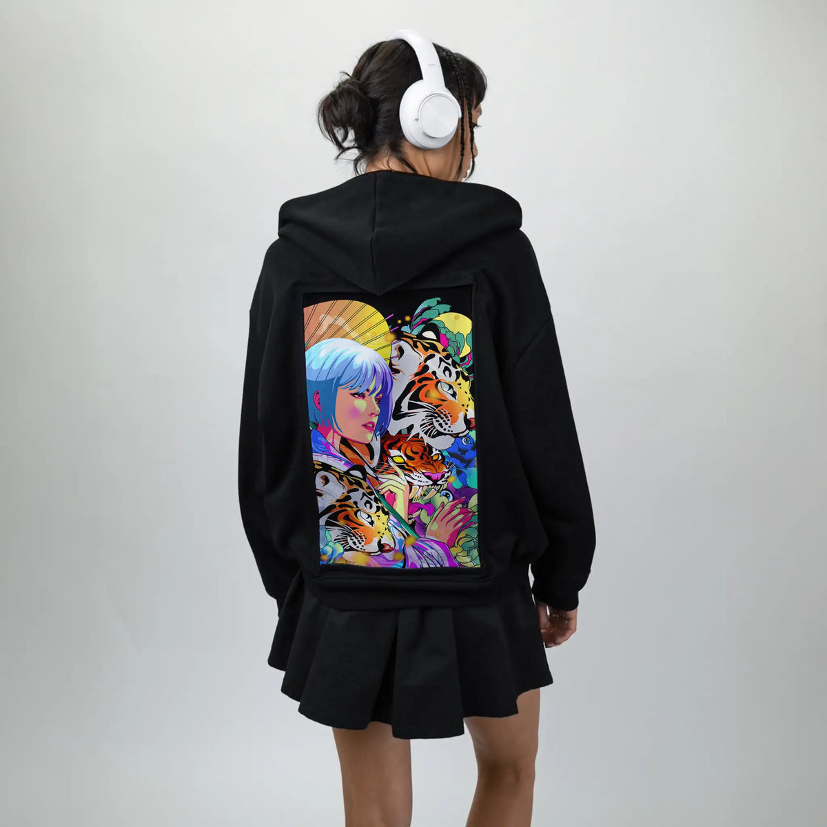 naturepop patch on female essential zip hoodie in after hours