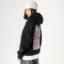 naturepop patch on female retro cord hoodie in onyx