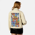 nazarbattu patch on female atelier canvas jacket in tan