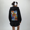 nazarbattu patch on female essential zip hoodie in after hours