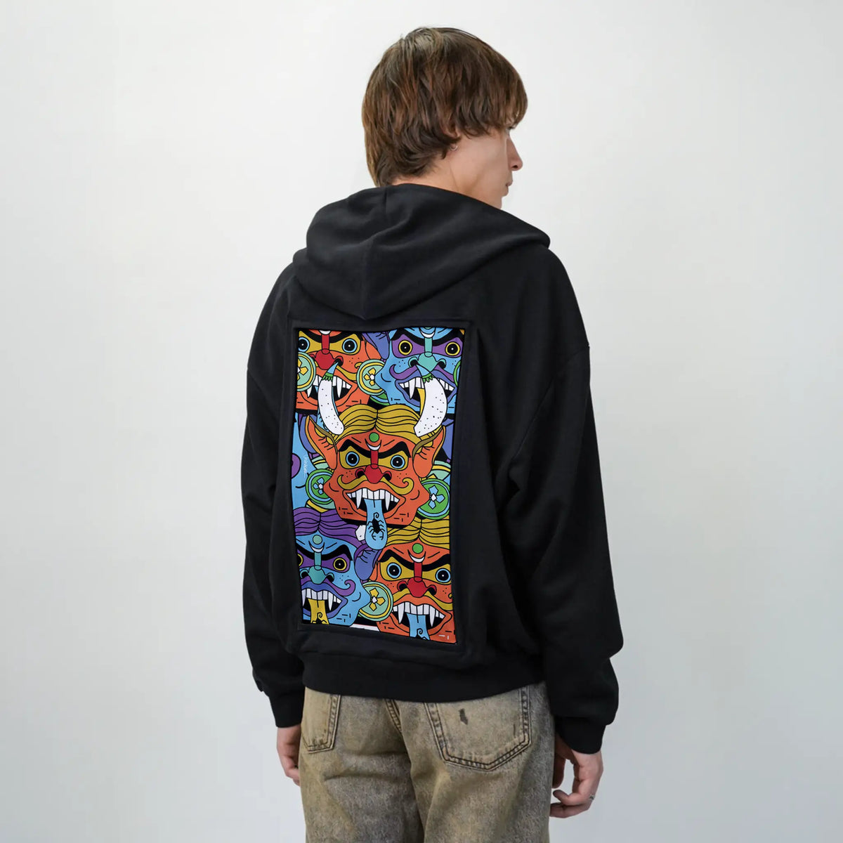 nazarbattu patch on male essential zip hoodie in after hours