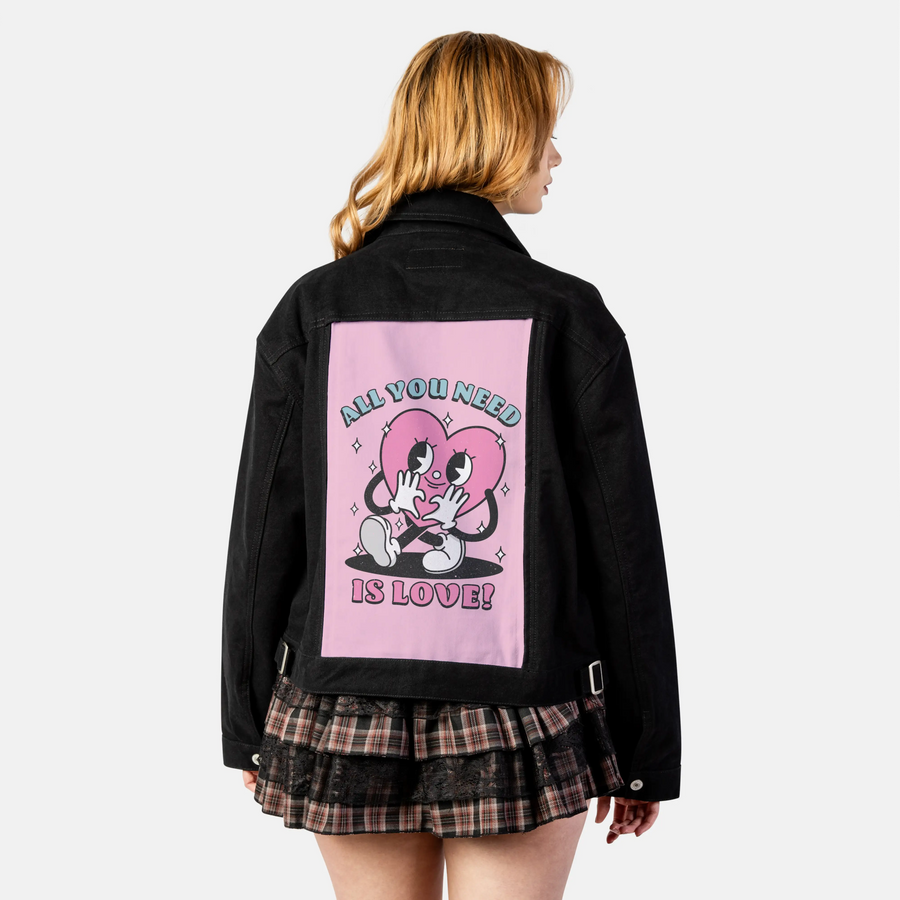 needinglove patch on female atelier canvas jacket in nightfall