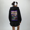neighbors patch on female essential zip hoodie in after hours