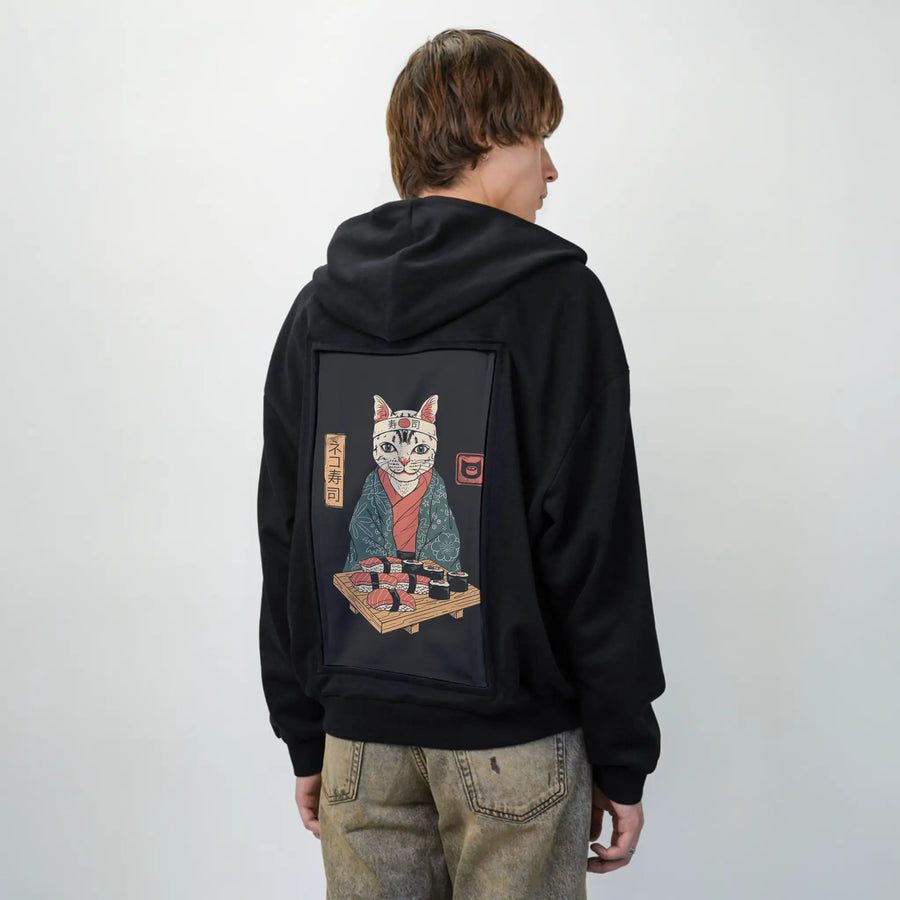 nekocatsushibar patch on male essential zip hoodie in after hours
