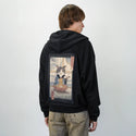 nekoramenukiyoe patch on male essential zip hoodie in after hours