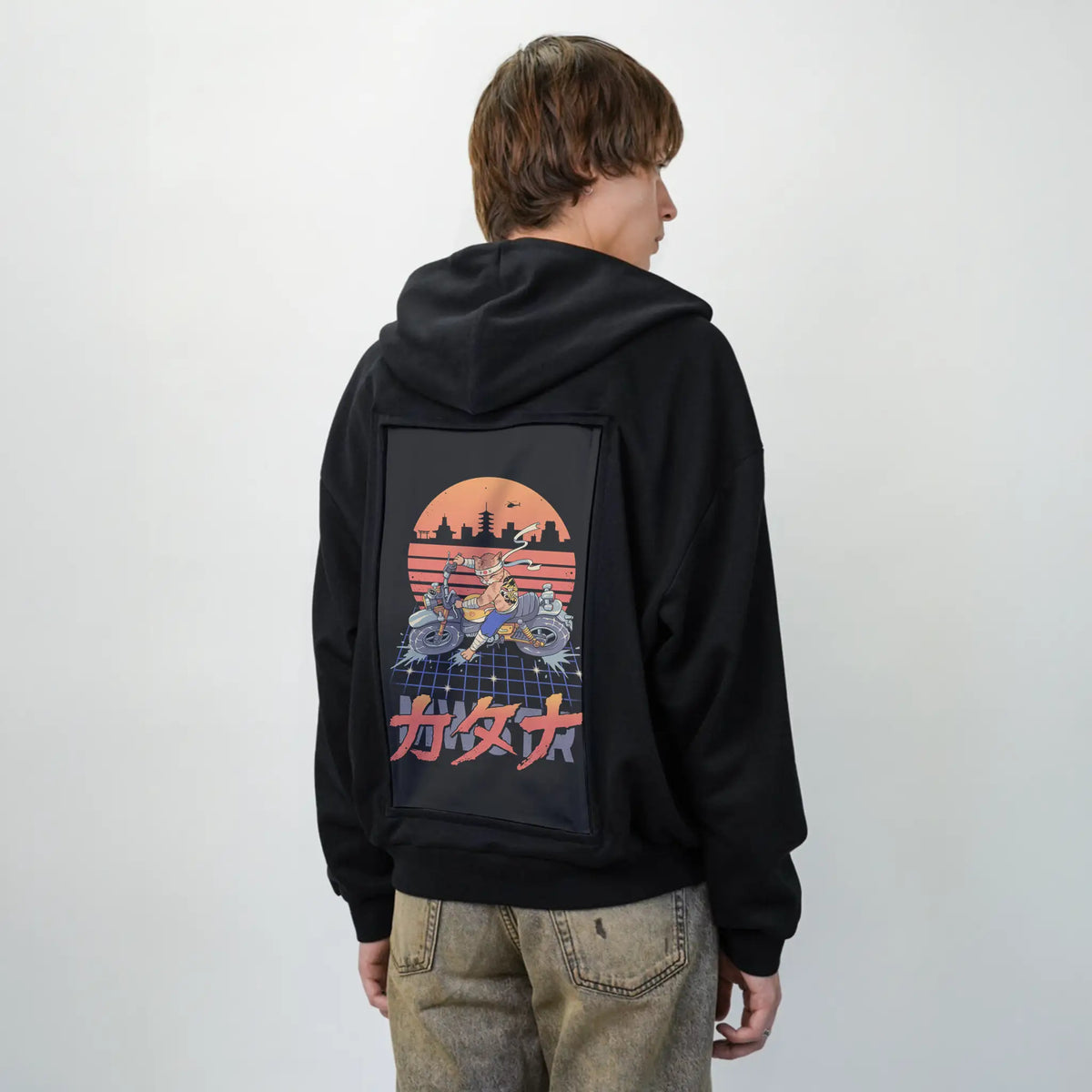 neokyotobikeslide patch on male essential zip hoodie in after hours