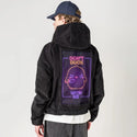 neondontduckwithme patch on male retro cord hoodie in onyx