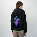 neondragon patch on male essential zip hoodie in after hours