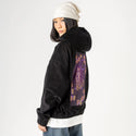 neonfox patch on female retro cord hoodie in onyx