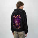 neonfox patch on male essential zip hoodie in after hours