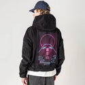neonfuji patch on male retro cord hoodie in onyx